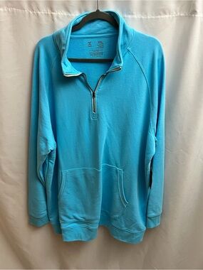 Xersion 3XL Big & Tall Blue 1/4 Zip Pullover French Terry Sweatshirt NWT